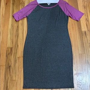 Large LuLaRoe Julia heathered dress. EUC